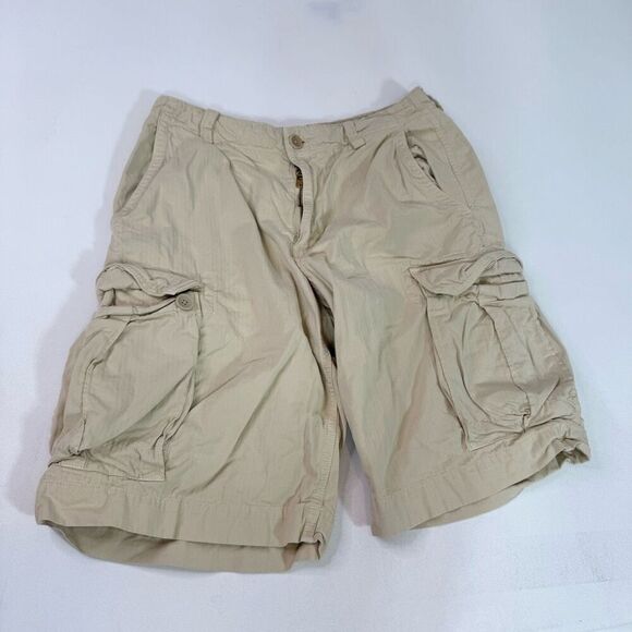 Banana Republic Cargo Shorts Mens 32 Tan Relaxed Fit Baggy Y2K Long - Picture 1 of 9